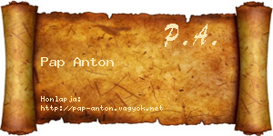 Pap Anton névjegykártya